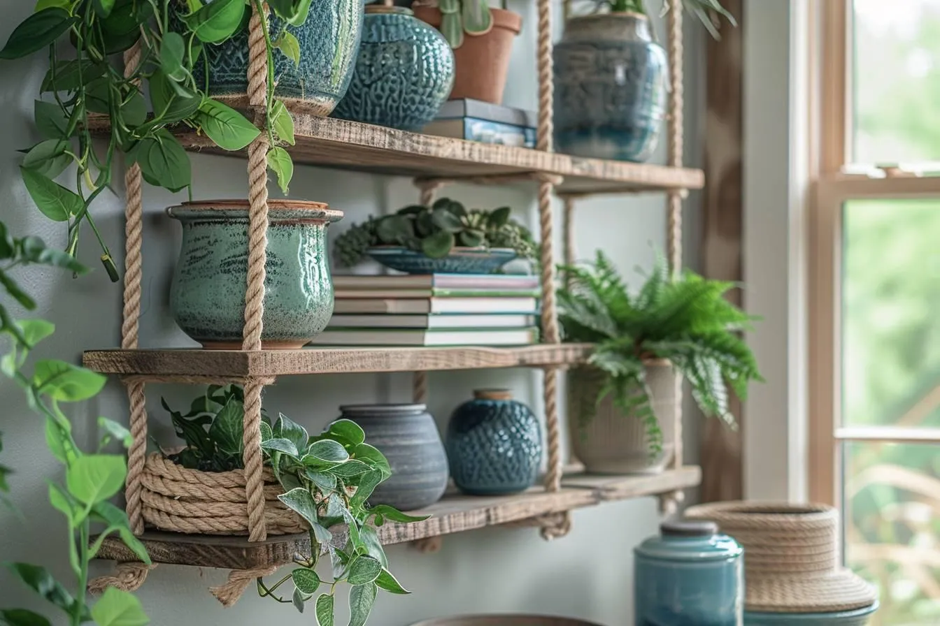 Comment réaliser des étagères en corde pour une déco bohème