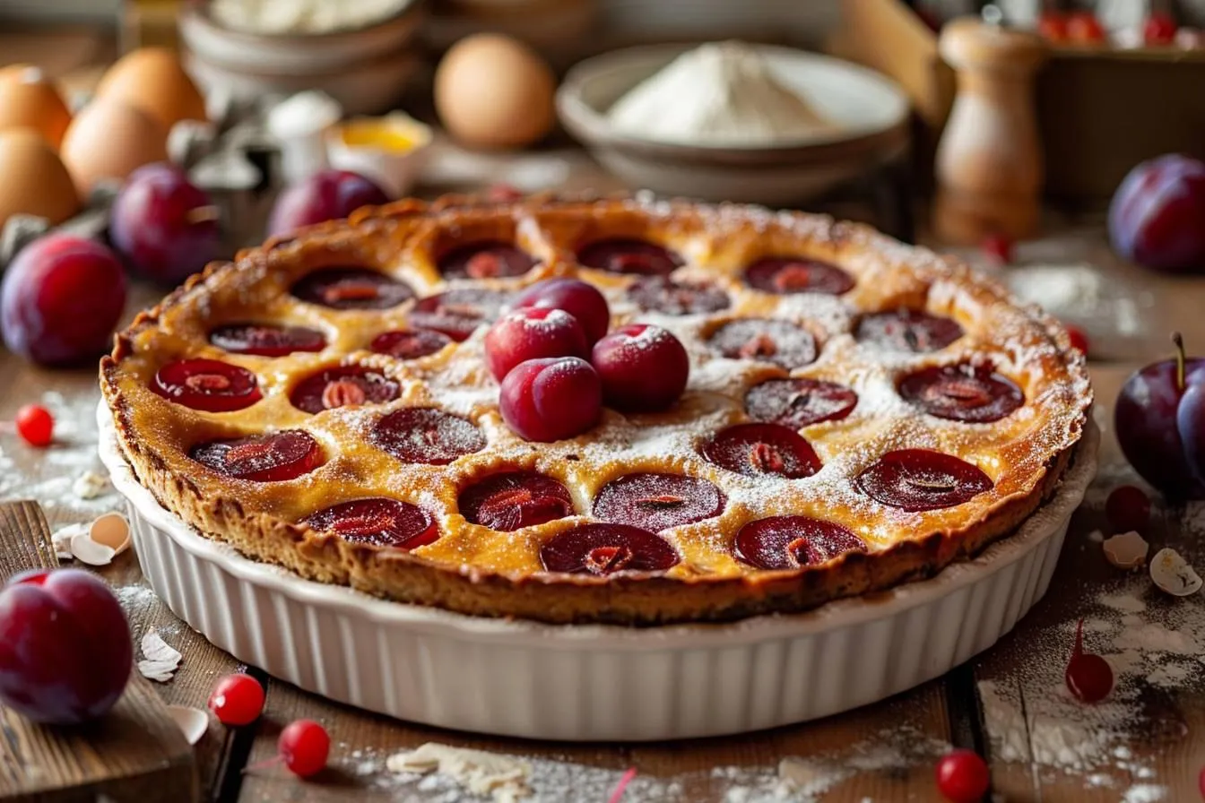 Recette clafoutis aux prunes rouges